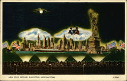 New York Skyline, Blackpool Illuminations Postcard