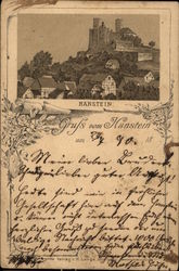Town and Hanstein Castle Bornhagen, Germany Postcard Postcard