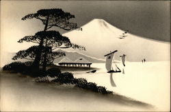 Boats on the Water - Lacquered Art Postcard