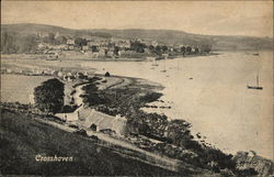 Aerial View of Village and Bay Crosshaven, Ireland Postcard Postcard