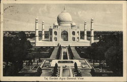 Taj Garden Agra, General View Postcard