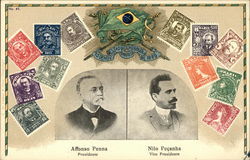 Brazilian Stamps Postcard