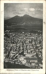 Birds Eye View of Naples and Vesuvius Postcard