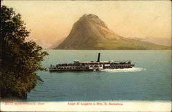 Lake Lugano and Monte San Salvatore Switzerland Postcard Postcard