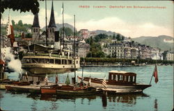 Dampfer am Schweizerhofquai Postcard