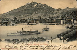 Bahnhof und Pilatus Postcard
