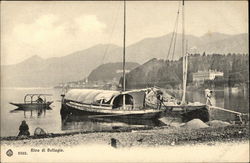 Boats at Shoreline - Lake Como Postcard