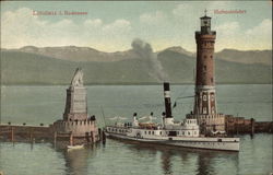 Lighthouse and Harbor Entrance, Lake Constance Postcard