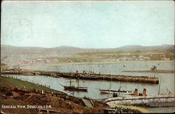 General View of Town Douglas, Isle of Man Postcard Postcard