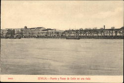 Puerto y Paseo de Colon en una Riada Postcard