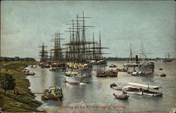 Shipping on the River Hooghly, Calcutta Postcard