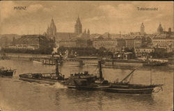 View of City and River Rhine Postcard