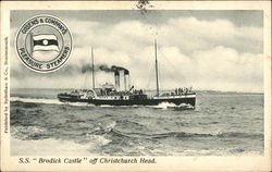 SS "Brodick Castle" off Christchurch Head Postcard