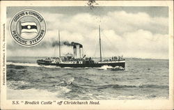S. S. "Brodick Castle" off Christchurch Head Great Britain Postcard Postcard
