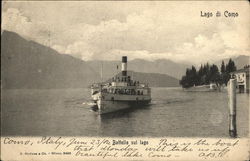 Steam Boat, Lake Como Italy Postcard 