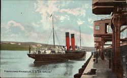 S.S "St. David" in Harbour Fishguard, Wales Postcard Postcard