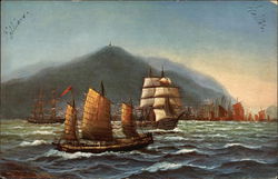 Ships in Harbor Hong Kong, Hong Kong China Postcard Postcard