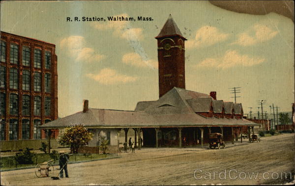 View of R.R. Station Waltham Massachusetts