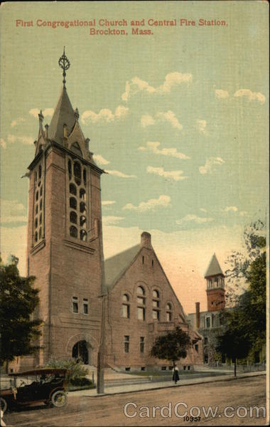 First Congregational Church and Central Fire Station Brockton Massachusetts