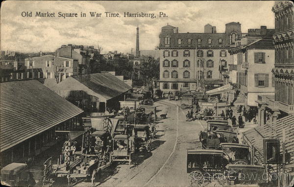 Old Market Square in War Time Harrisburg Pennsylvania