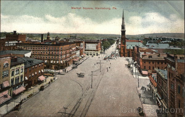 Looking Along Market Square Harrisburg Pennsylvania