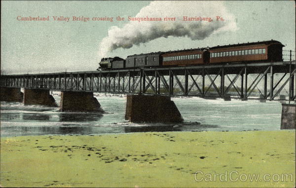 Cumberland Valley Bridge Crossing the Susquehanna River Harrisburg Pennsylvania