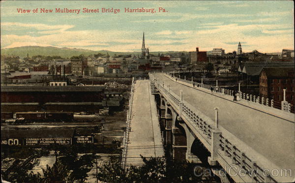 View of New Mulberry Street Bridge Harrisburg Pennsylvania
