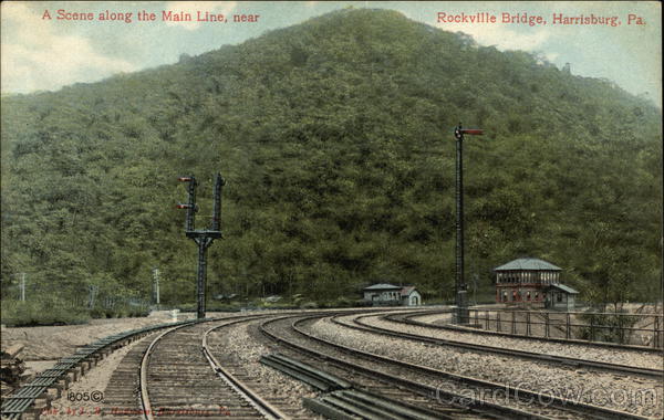 A Scene Along Main Line Near Rockville Bridge Harrisburg Pennsylvania