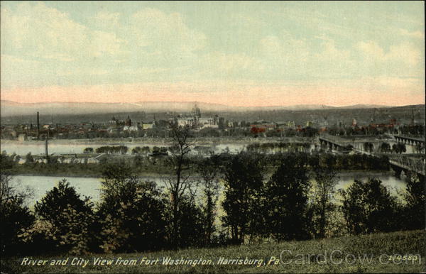 River and City View from Fort Washington Harrisburg Pennsylvania