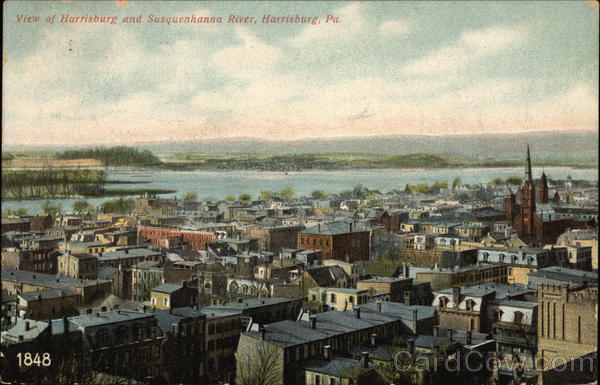 View of Harrisburg and Susquehanna River Pennsylvania
