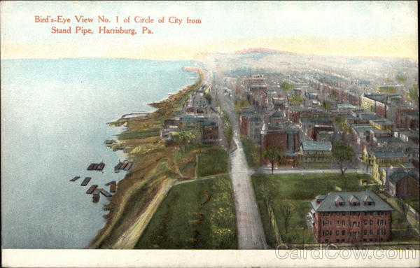 Bird's-Eye View No. 1 of Circle of City from Stand Pipe Harrisburg Pennsylvania