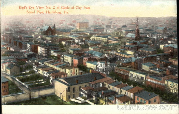 Bird's-Eye View No. 3 of Circle of City from Stand Pipe Harrisburg Pennsylvania