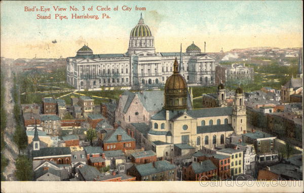 Bird's-Eye View No. 3 of Circle of City from Stand Pipe Harrisburg Pennsylvania