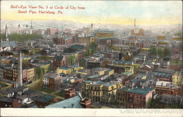 Bird's Eye View No. 5 of Circle of City from Stand Pipe Harrisburg Pennsylvania