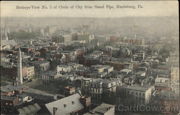 Circle of City from Stand Pipe Harrisburg Pennsylvania