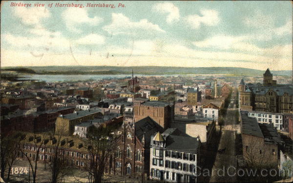 Birdseye View of City Harrisburg Pennsylvania