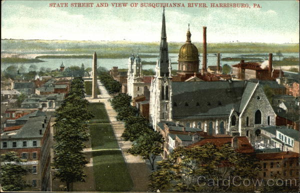 State Street and view of Susquehanna River Harrisburg Pennsylvania