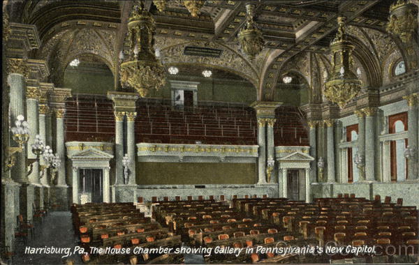The House Chamber Showing Gallery in Pennsylvania's New Capitol Harrisburg