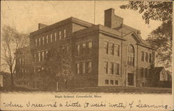 High School Greenfield, MA Postcard Postcard Postcard