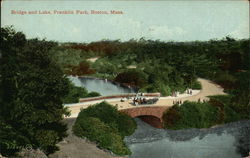 Bridge and Lake, Franklin Park, Boston Mass. Postcard