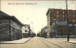 Third and Broad Streets Postcard