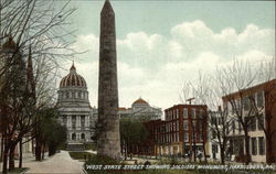 West State Street Showing Soldiers Monument Postcard