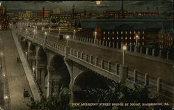 New Mulberry Street Bridge by Night Postcard