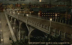 New Mulberry Street Bridge by Night Postcard