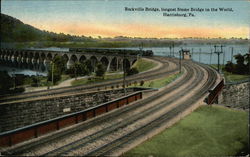 Rockville Bridge, Longest Stone Bridge in the World Harrisburg, PA Postcard Postcard Postcard