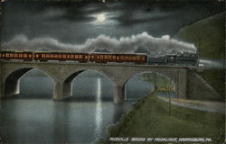 Rockville Bridge by Moonlight Harrisburg, PA Postcard Postcard Postcard