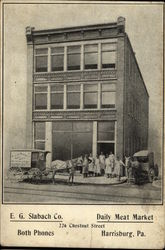 E. G. Slabach Co. Daily Meat Market Postcard
