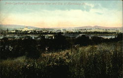 Birds Eye View of Susquehanna River and Harrisburg Postcard