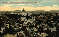 Bird's-Eye View of City, Showing Capitol Postcard
