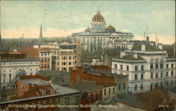 Bird's Eye View of Capitol and Government Buildings Postcard